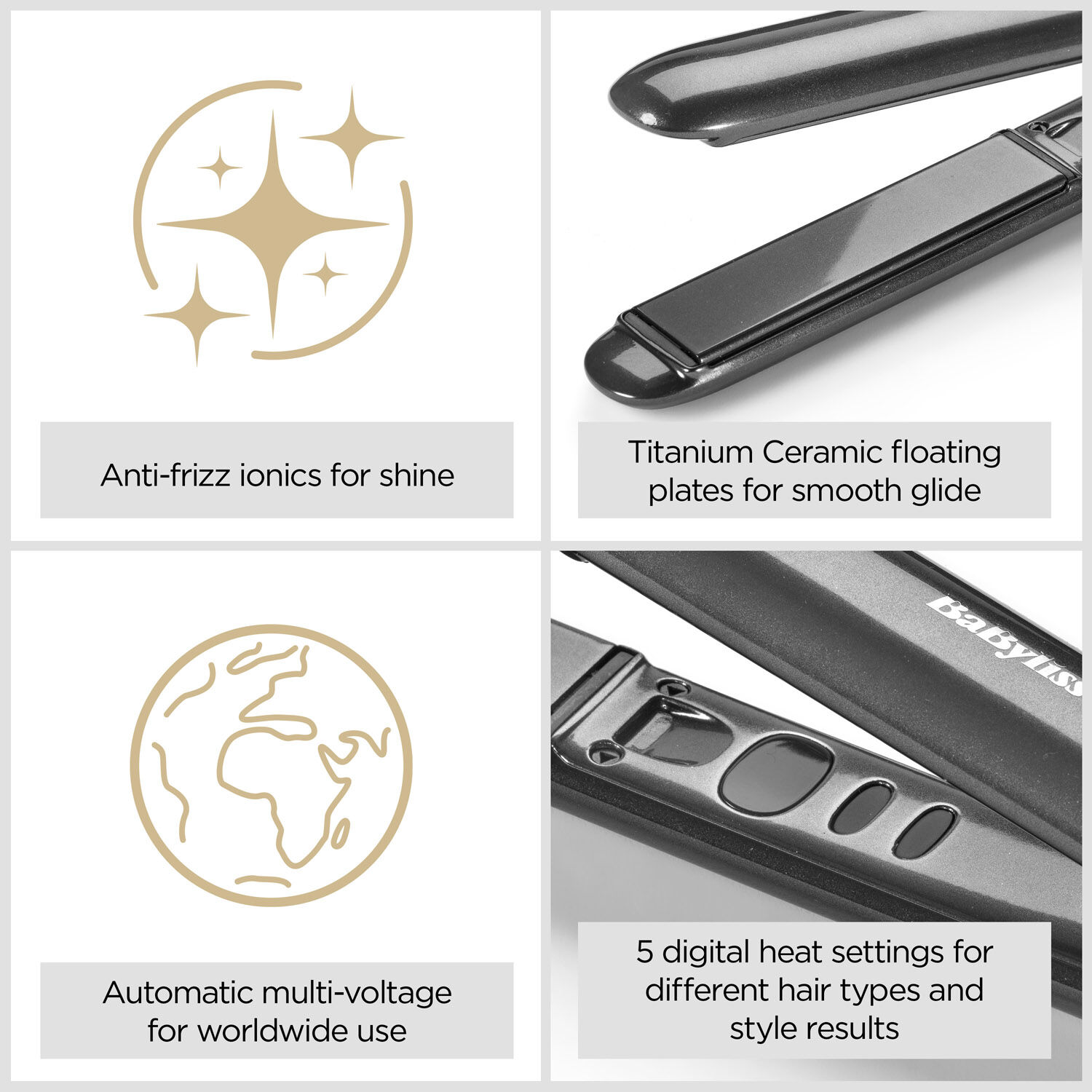 Titanium Shine Professional Hair Straightener Styler
